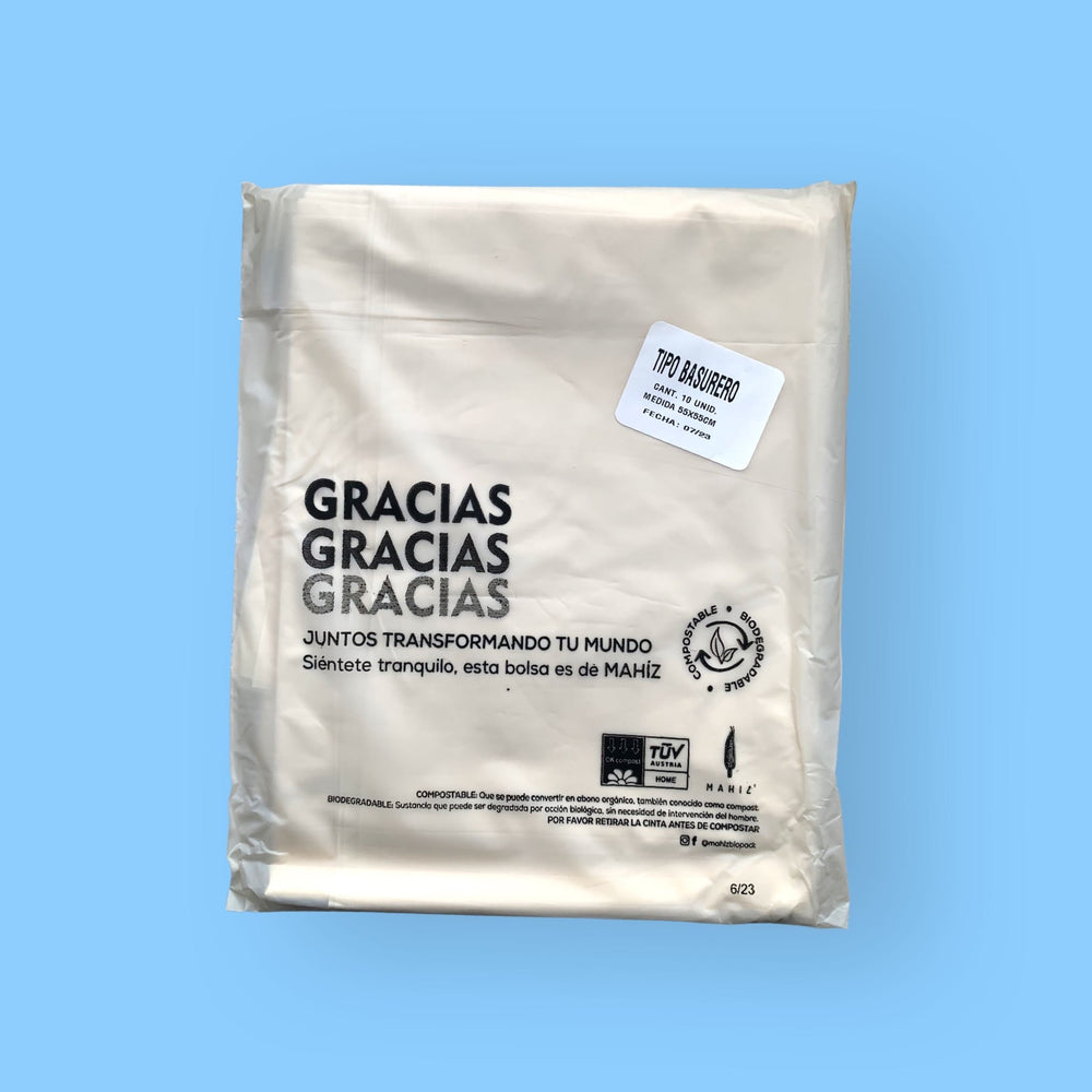 Bolsas Biodegradables Medianas Tipo Basurero MAHÍZ x 10 Und. 55 x 55 cm