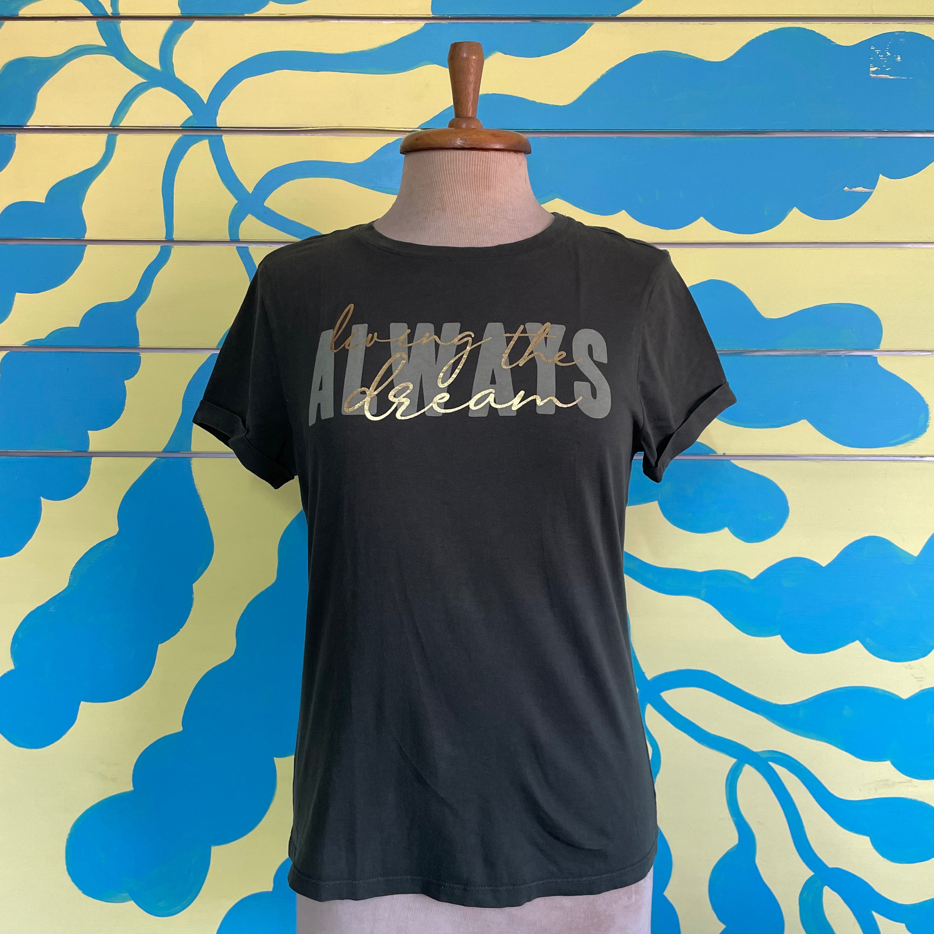 Camiseta Verde Estampada Frase - Gallery 1