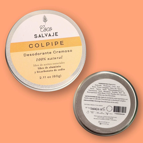 Desodorante Cremoso Colpipe para Piel Sensible Coco Salvaje 60 gr.