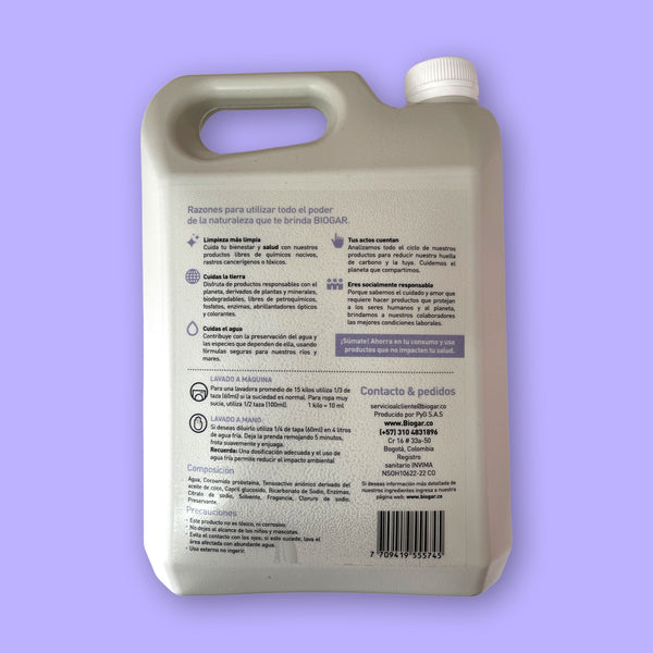 Detergente Ecológico de Lavanda 1 Galón Biogar - Secondary