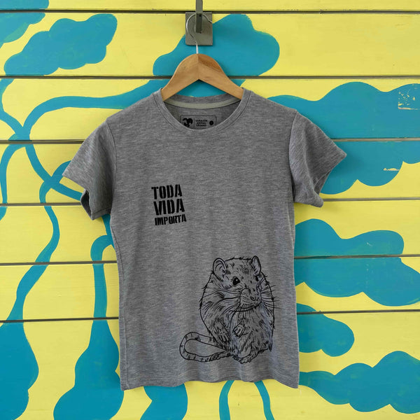 Camiseta Gris Corazon Animal Vegano