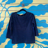 Saco de rayas negras y azules