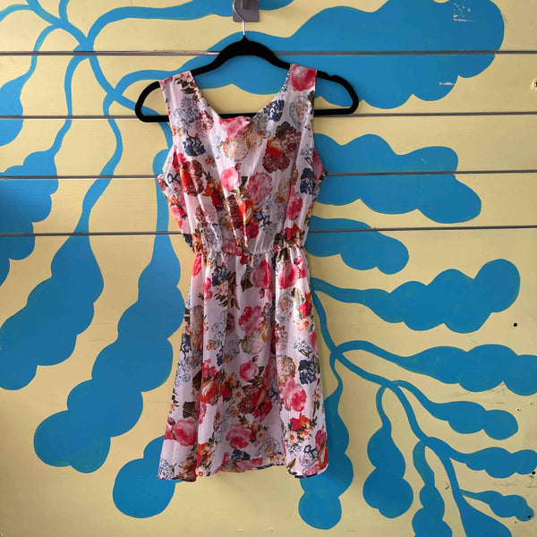 Vestido blanco con floresrosas y otros colores - Secondary