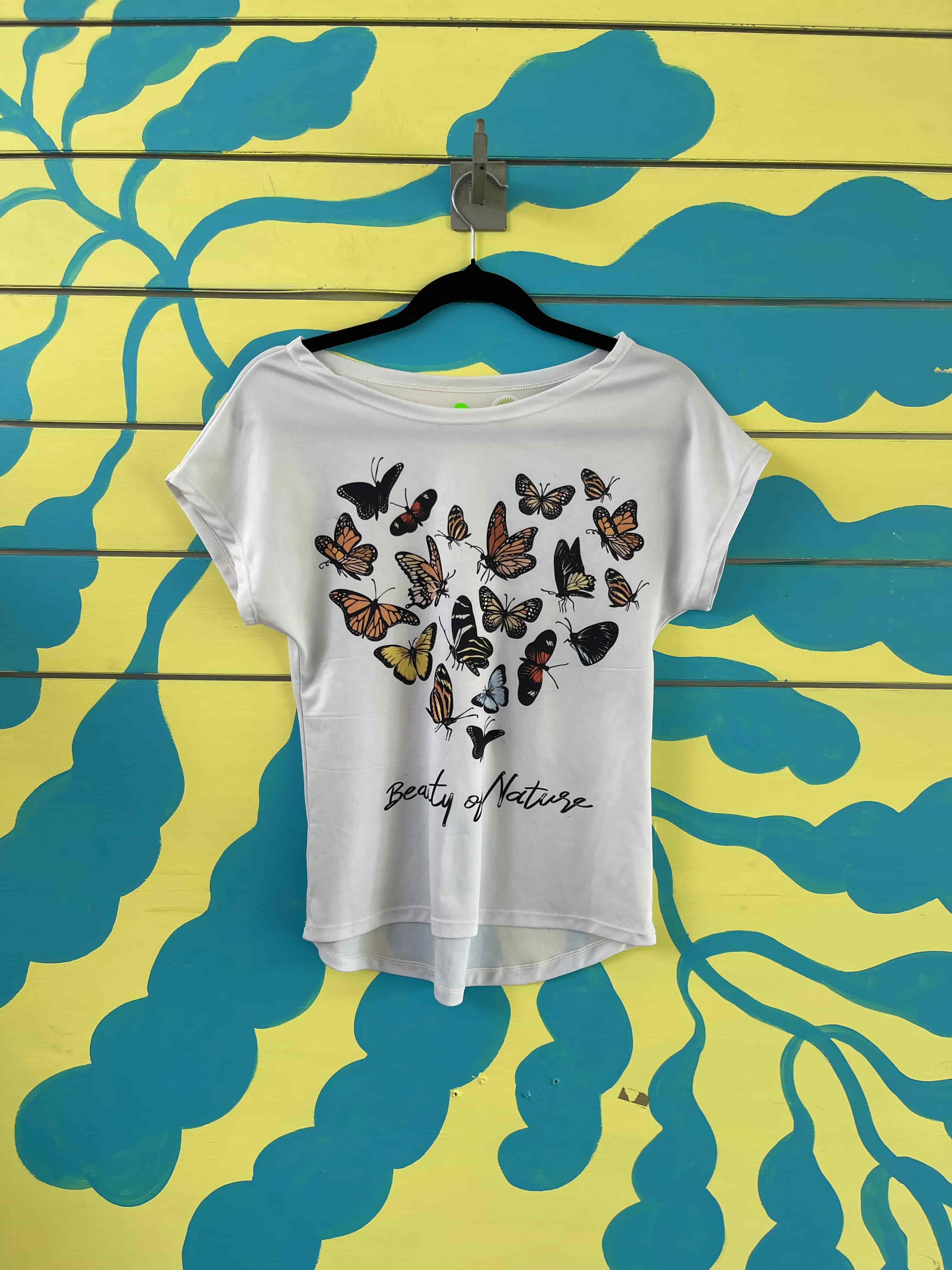 Camiseta blanca de mariposas - Gallery 1