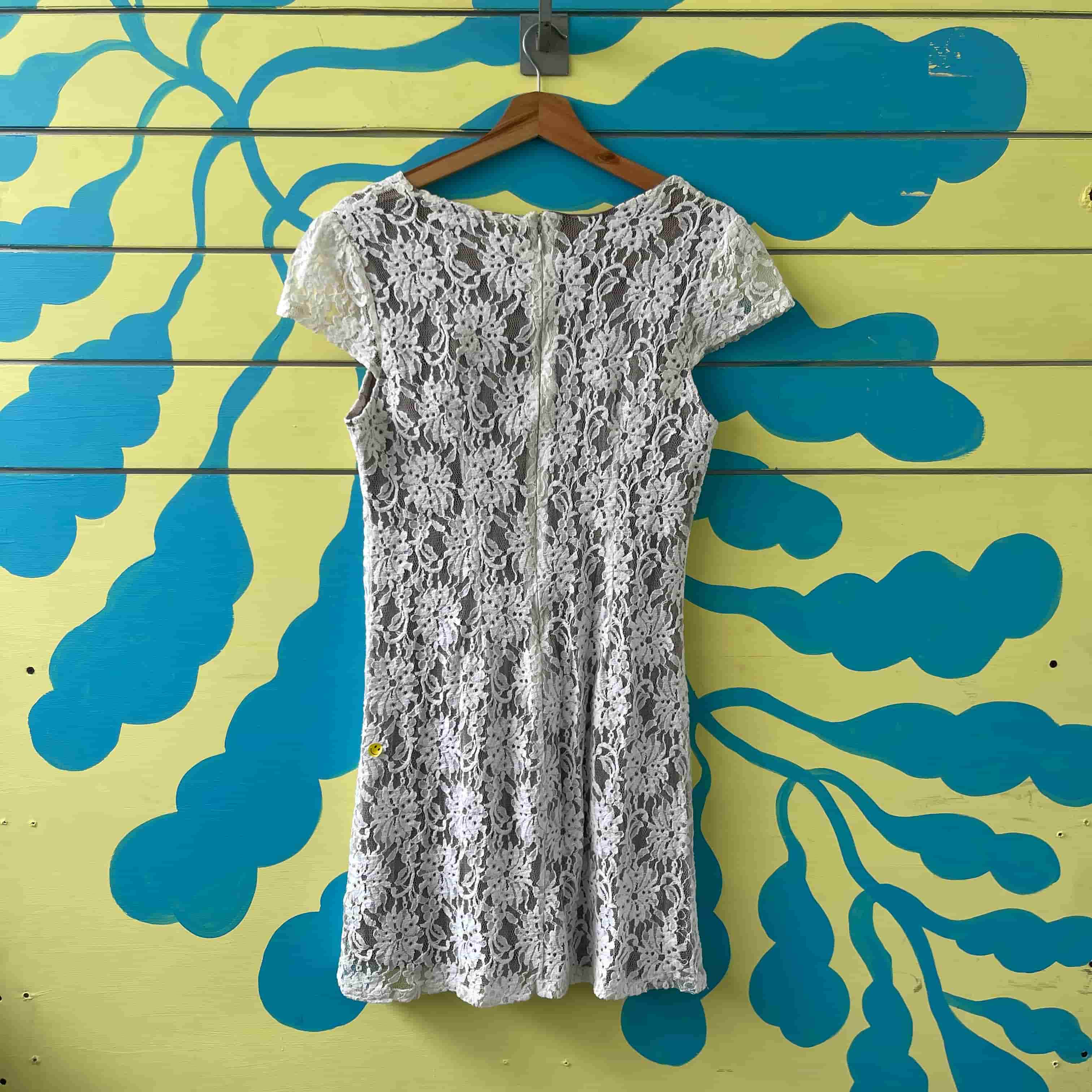 Vestido Transparente Encaje Blanco - Gallery 2