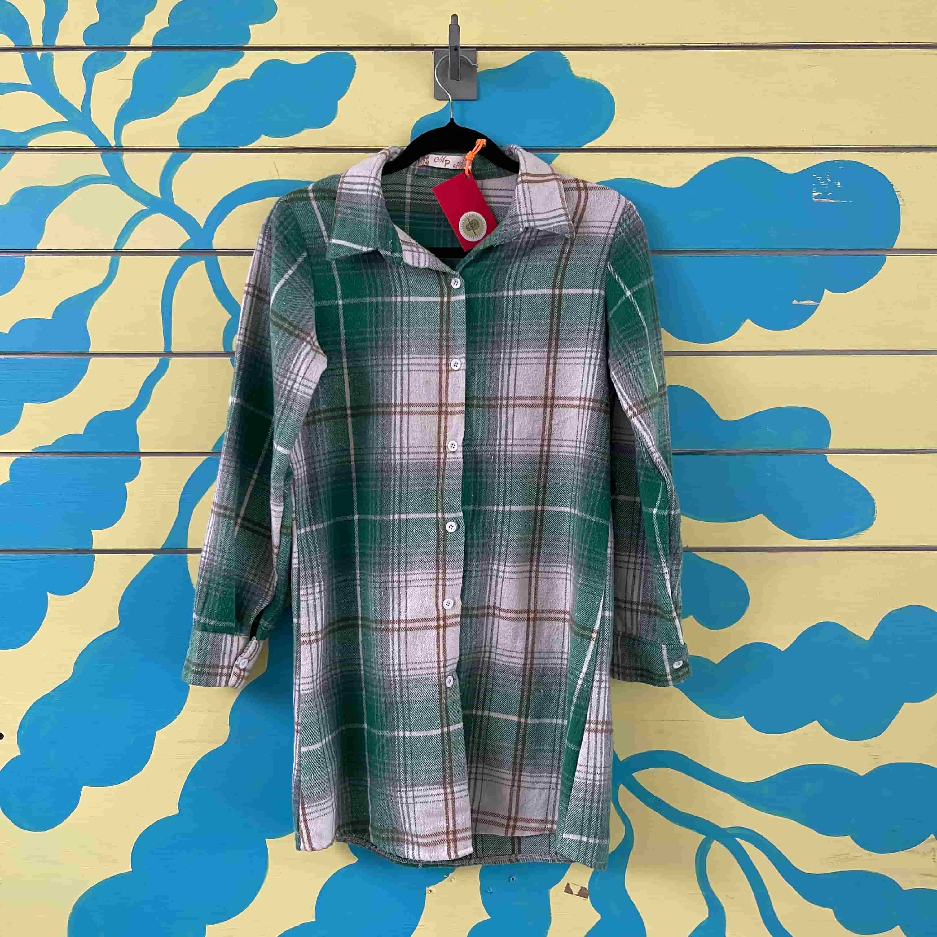 Camisa leñadora verde y blanca Talla S - Gallery 1