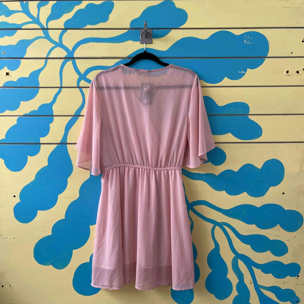 Vestido rosado de puntos talla XL - Secondary