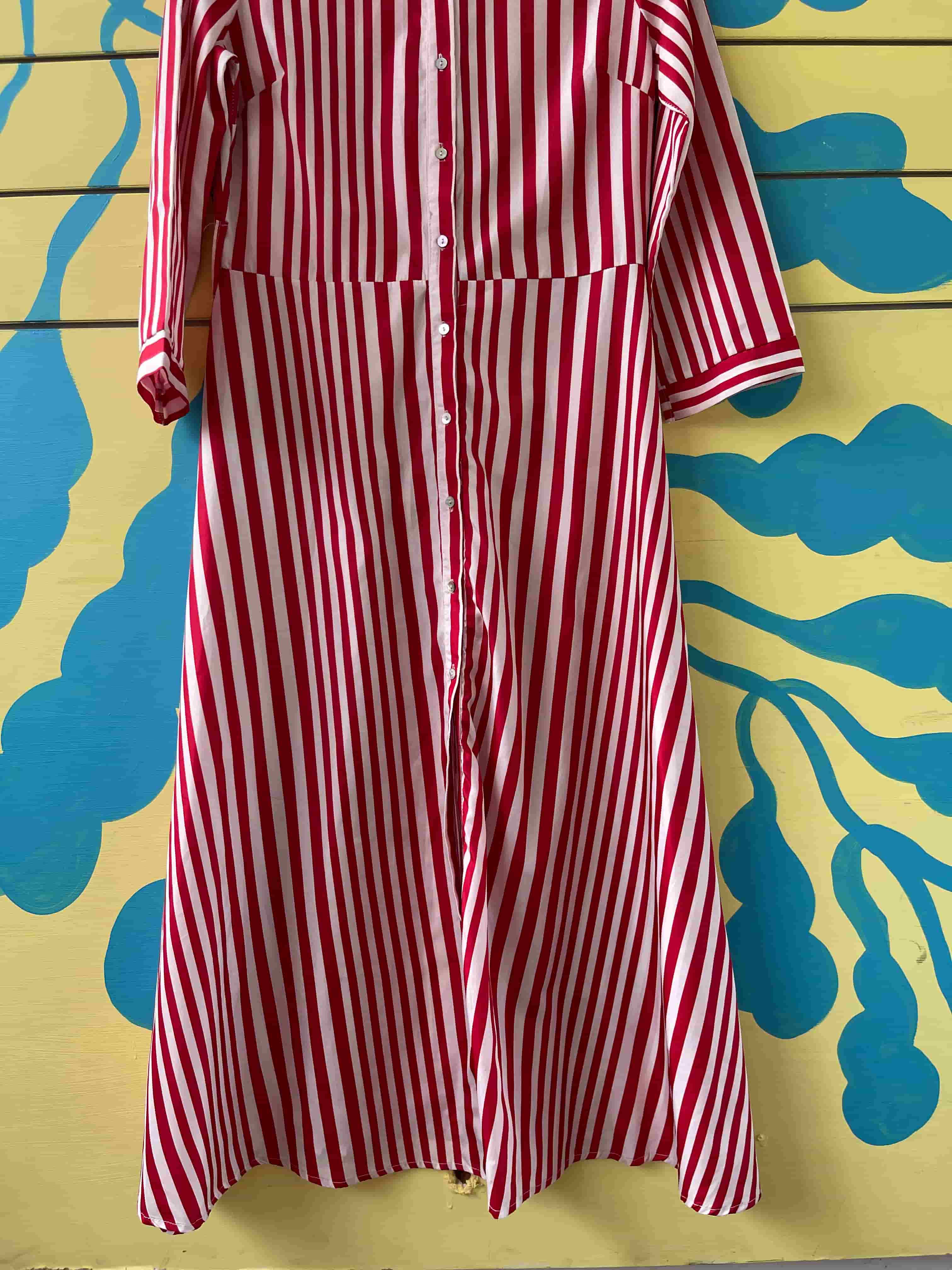 Vestido de rayas rojas talla L - Gallery 2