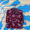Camisa vinotinto palma flores talla s