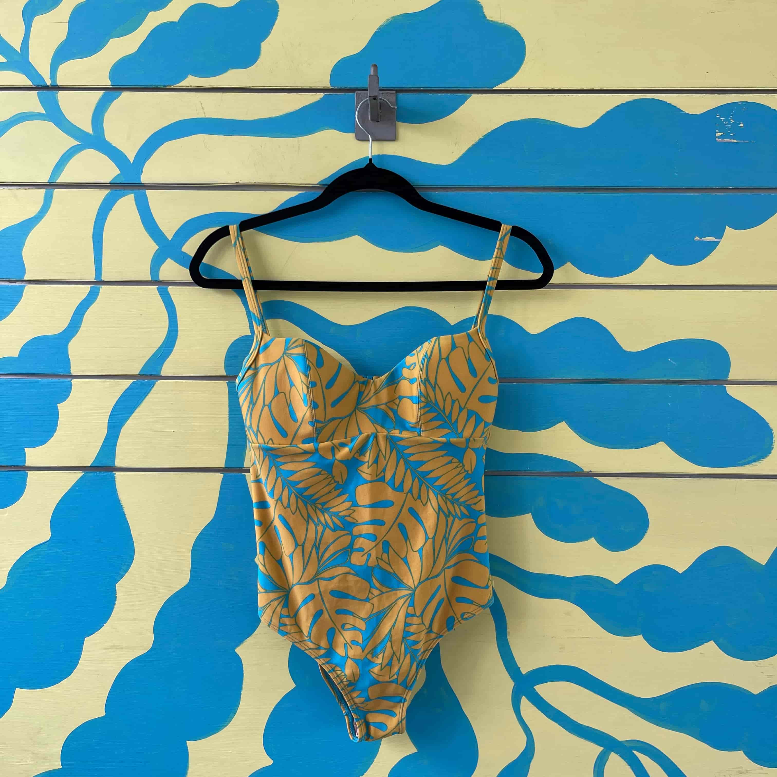 Vestido de baño entero amarillo y azul talla M - Gallery 1