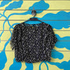 Camisa negra flores blancas talla S