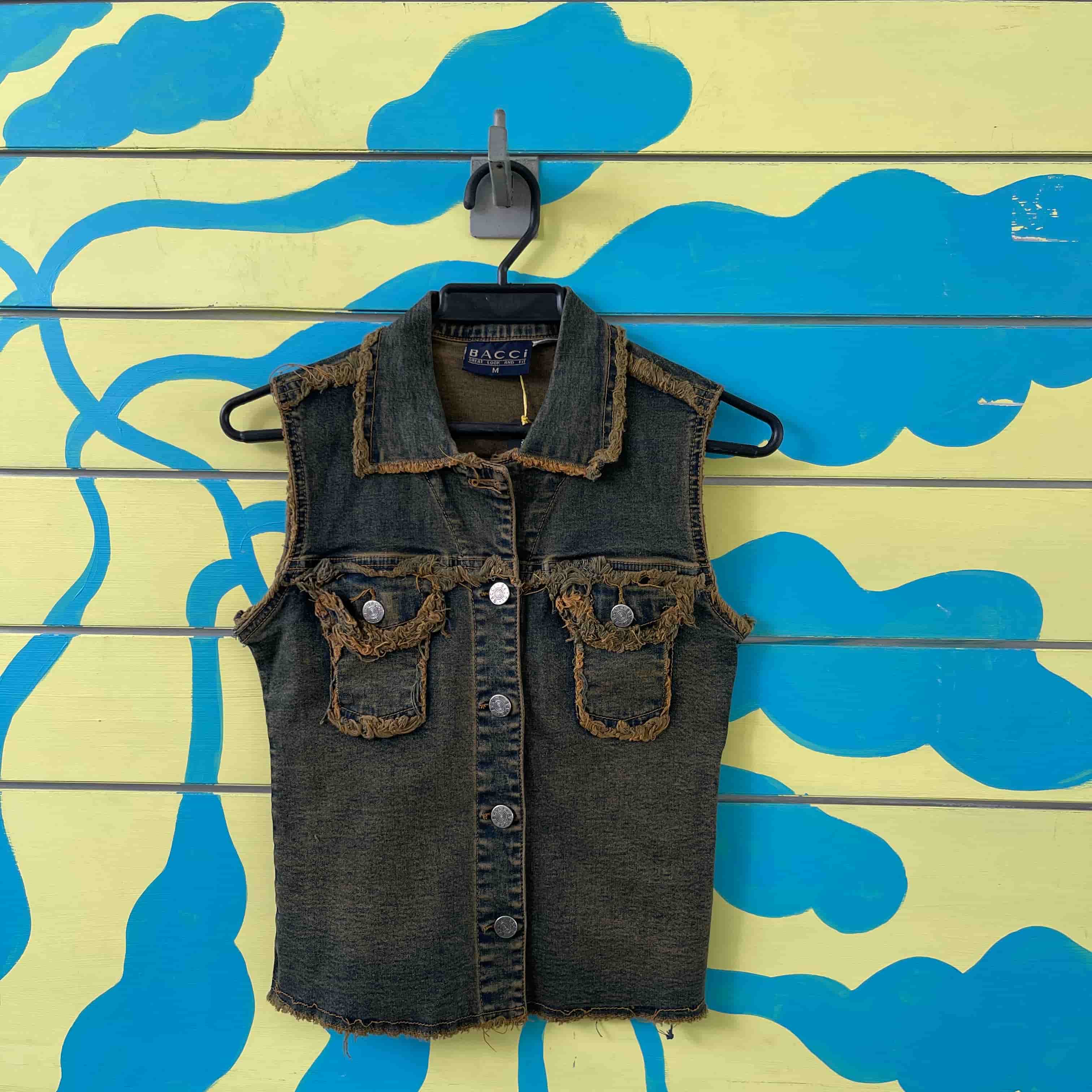 Chaleco jean azul - amarillo talla M - Gallery 1
