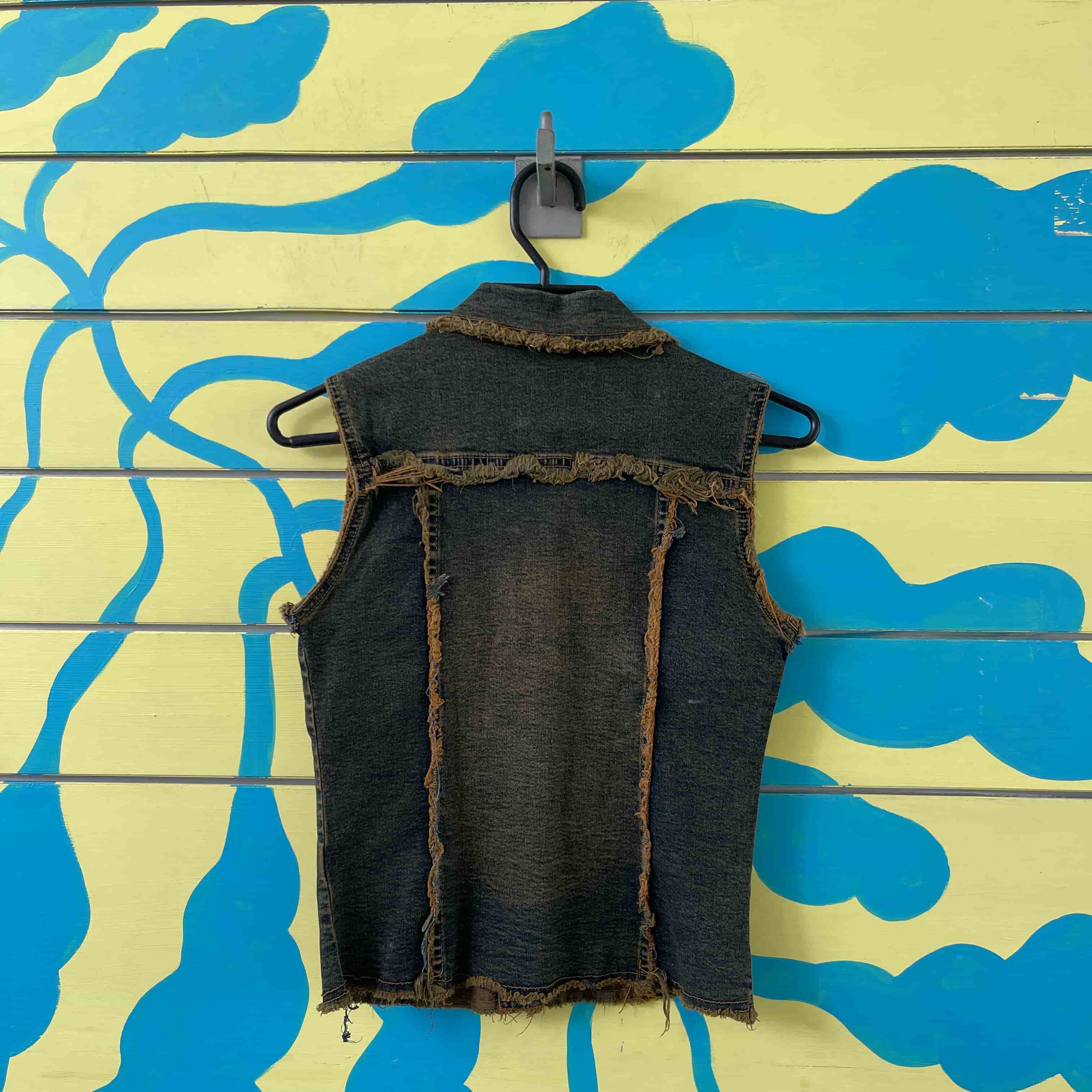 Chaleco jean azul - amarillo talla M - Gallery 2