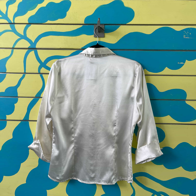 Camisa camisera marfil brillante talla L - Image 2