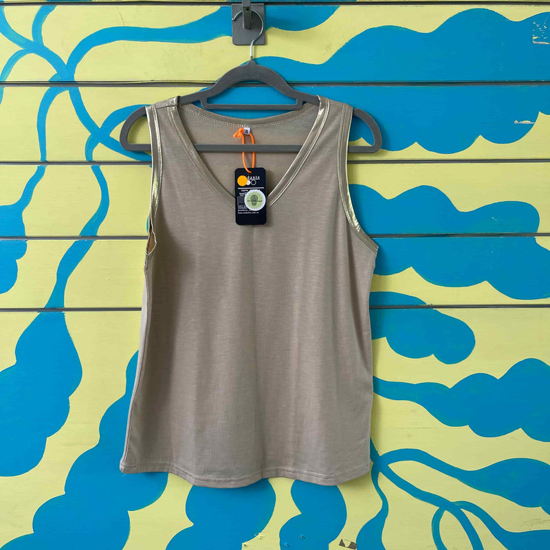 Camiseta beige brillante talla S - Image 1