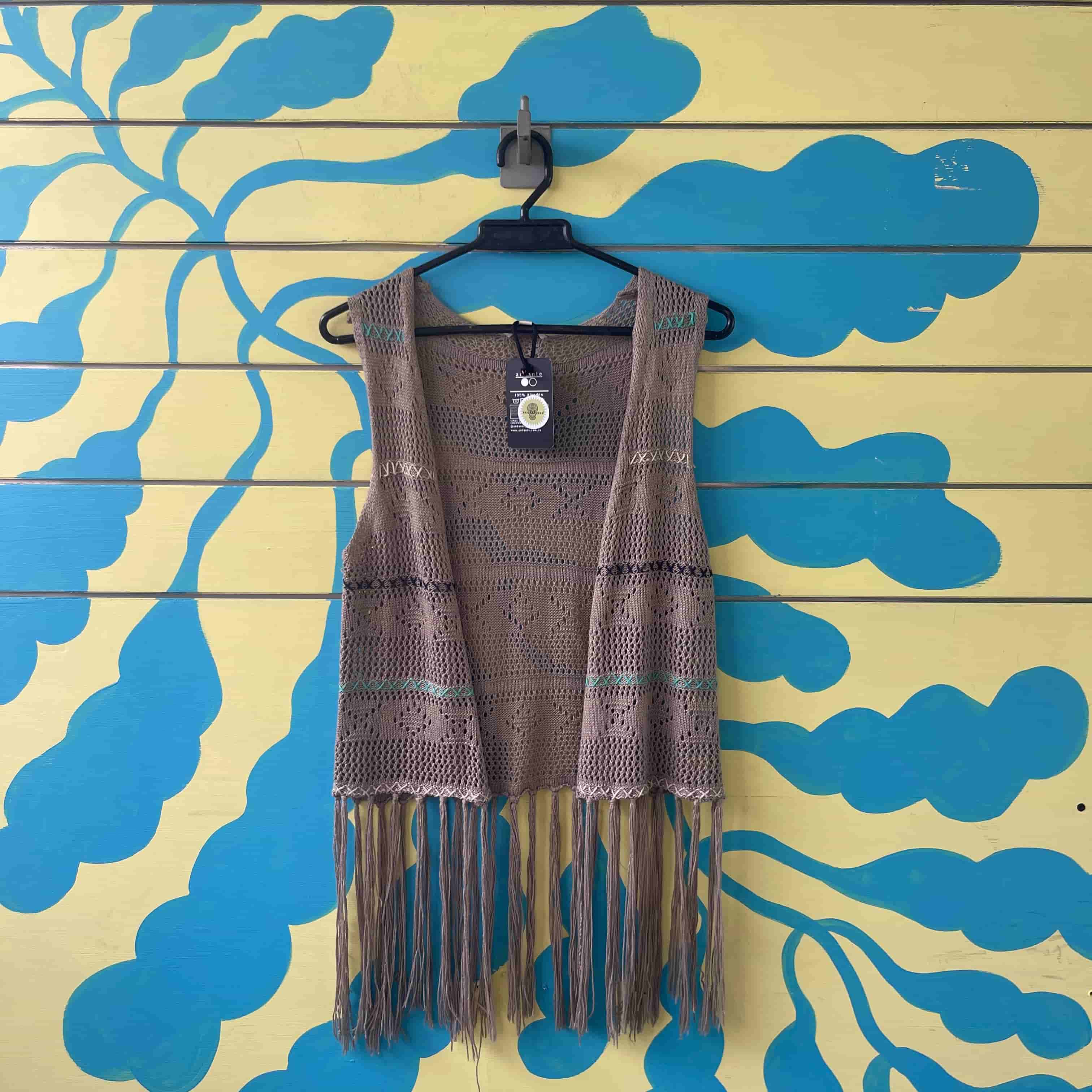 Chaleco tejido cafe talla S - Gallery 1