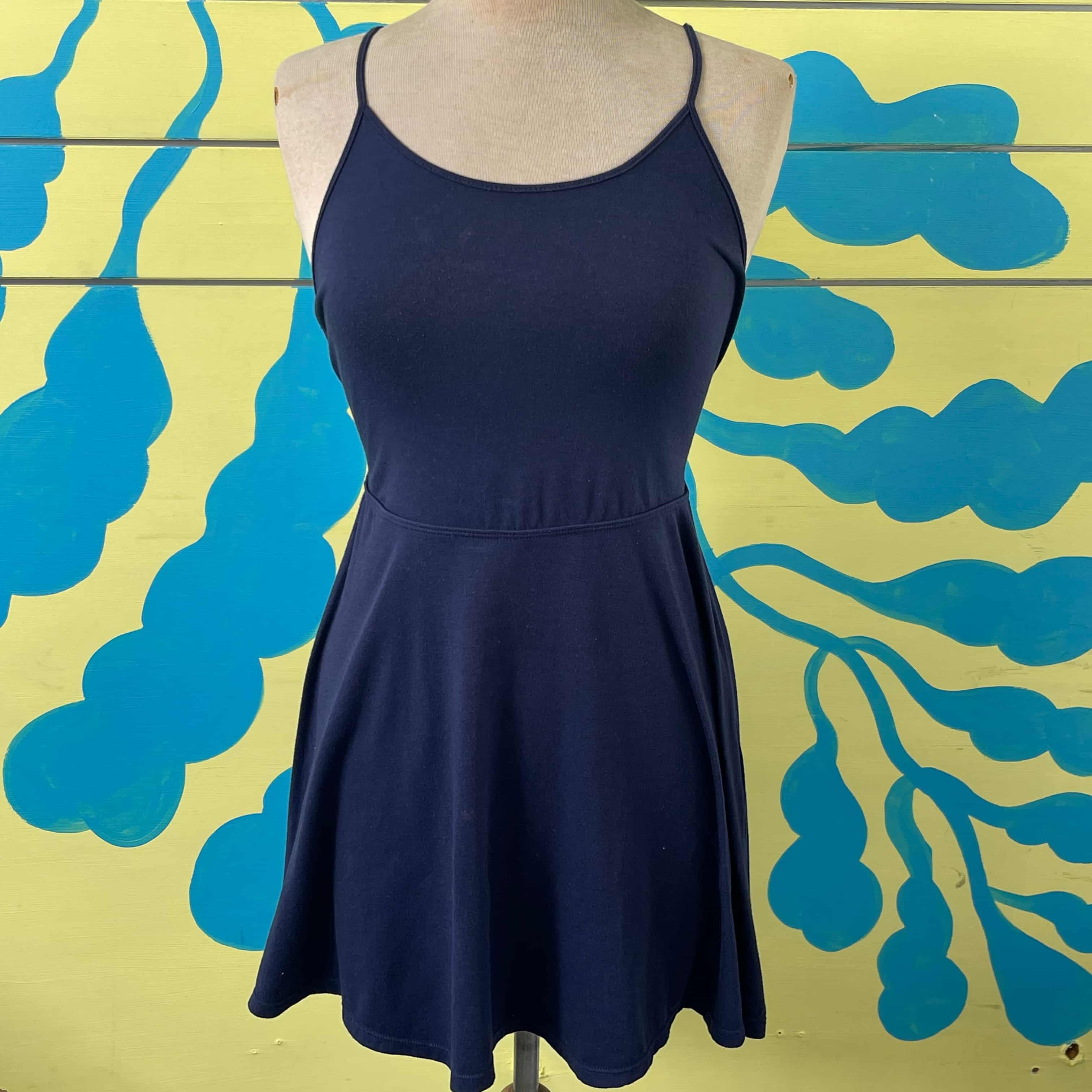 Vestido azul oscuro de tiras talla S - Gallery 1