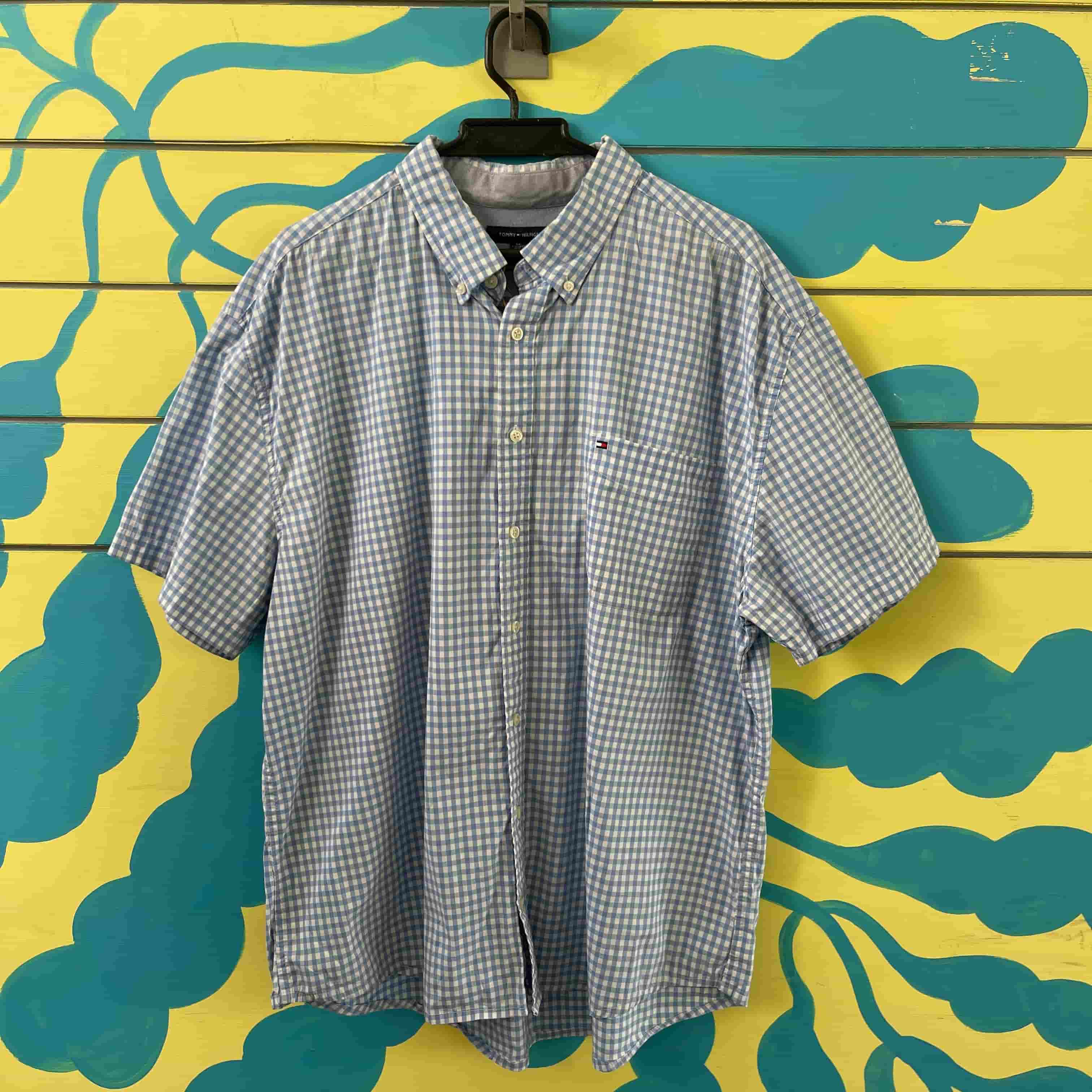 Camisa de hombre de cuadros azules y blancos talla XXL - Gallery 1