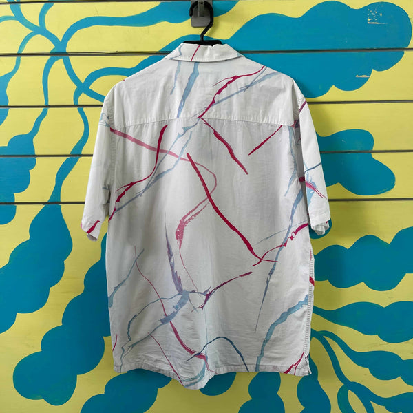 Camisa de hombre blanca con rayas azules y rojas talla XL - Secondary