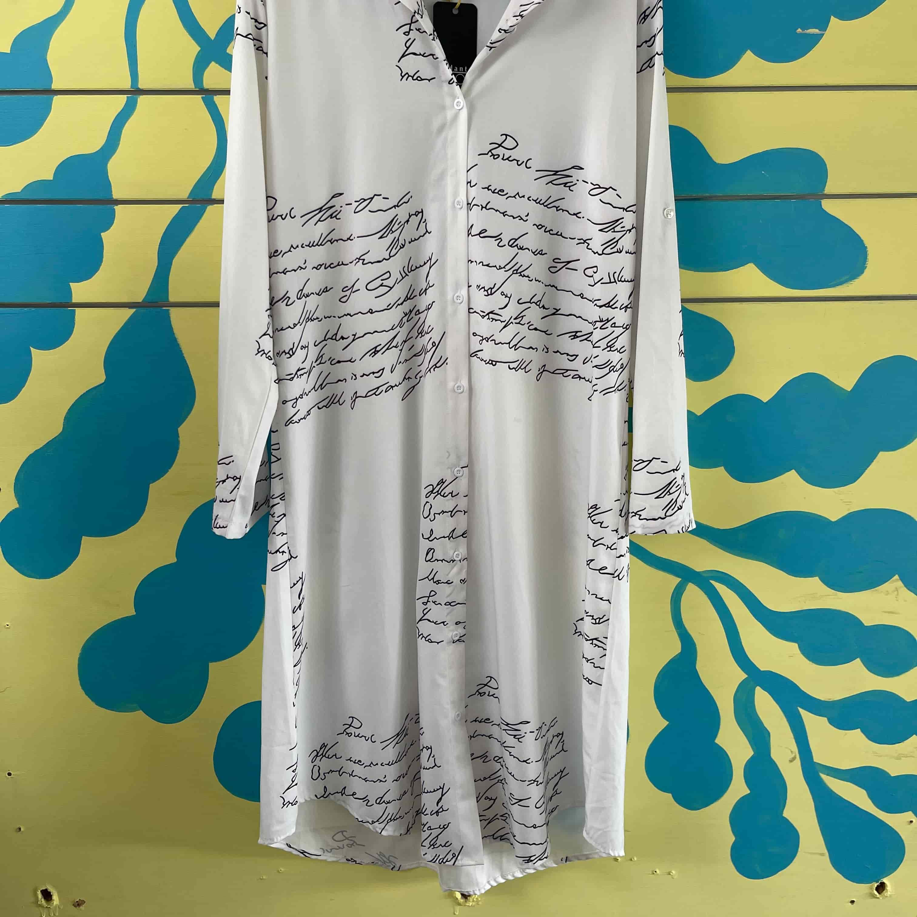 Vestido blanco de letras talla XL - Gallery 4