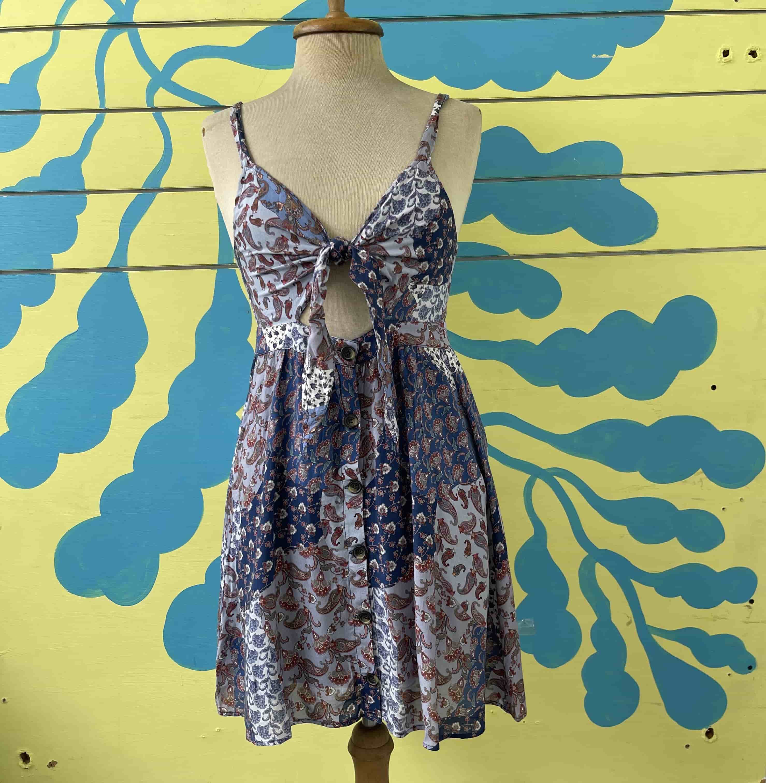 Vestido azul con arbescos americanino talla S - Gallery 1