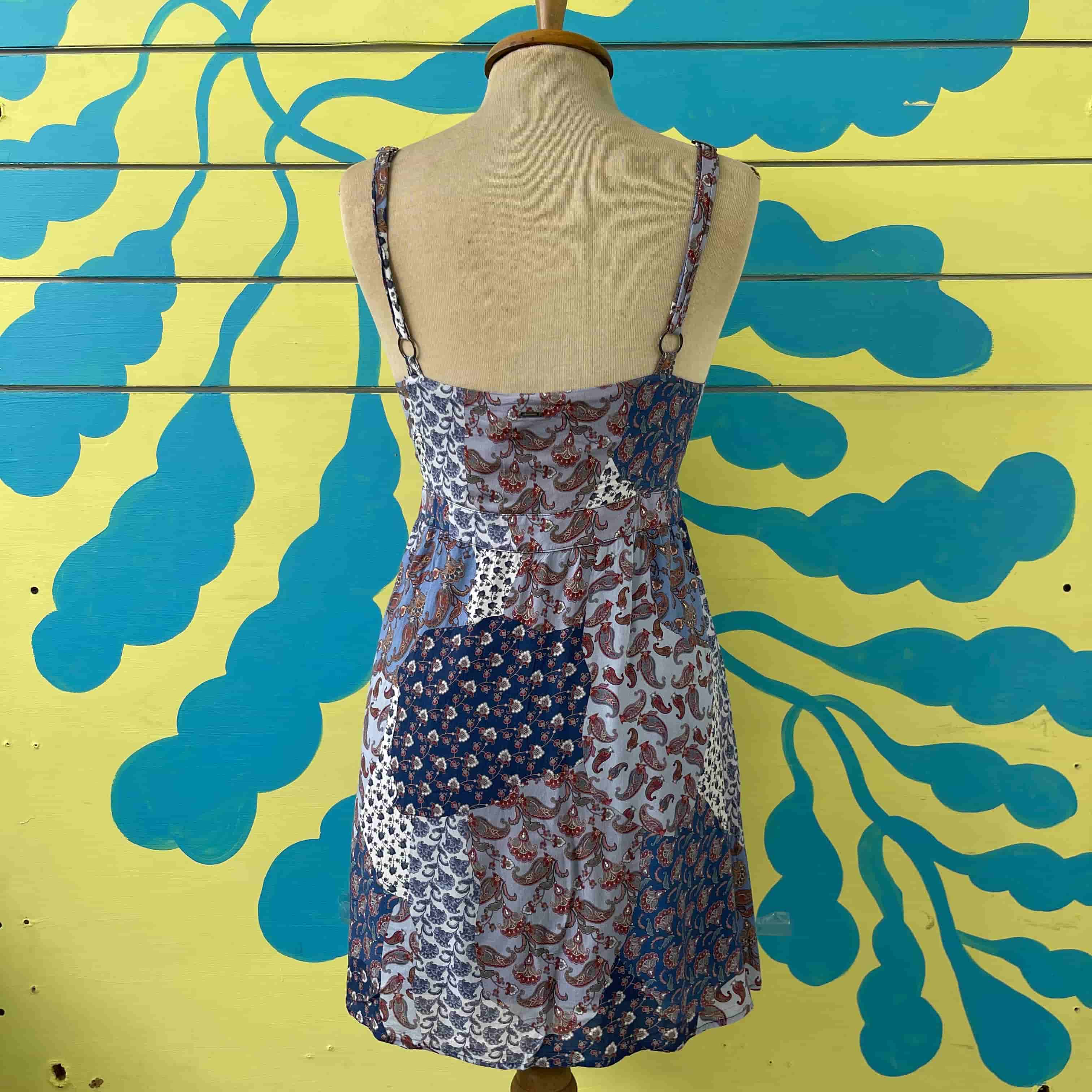 Vestido azul con arbescos americanino talla S - Gallery 2