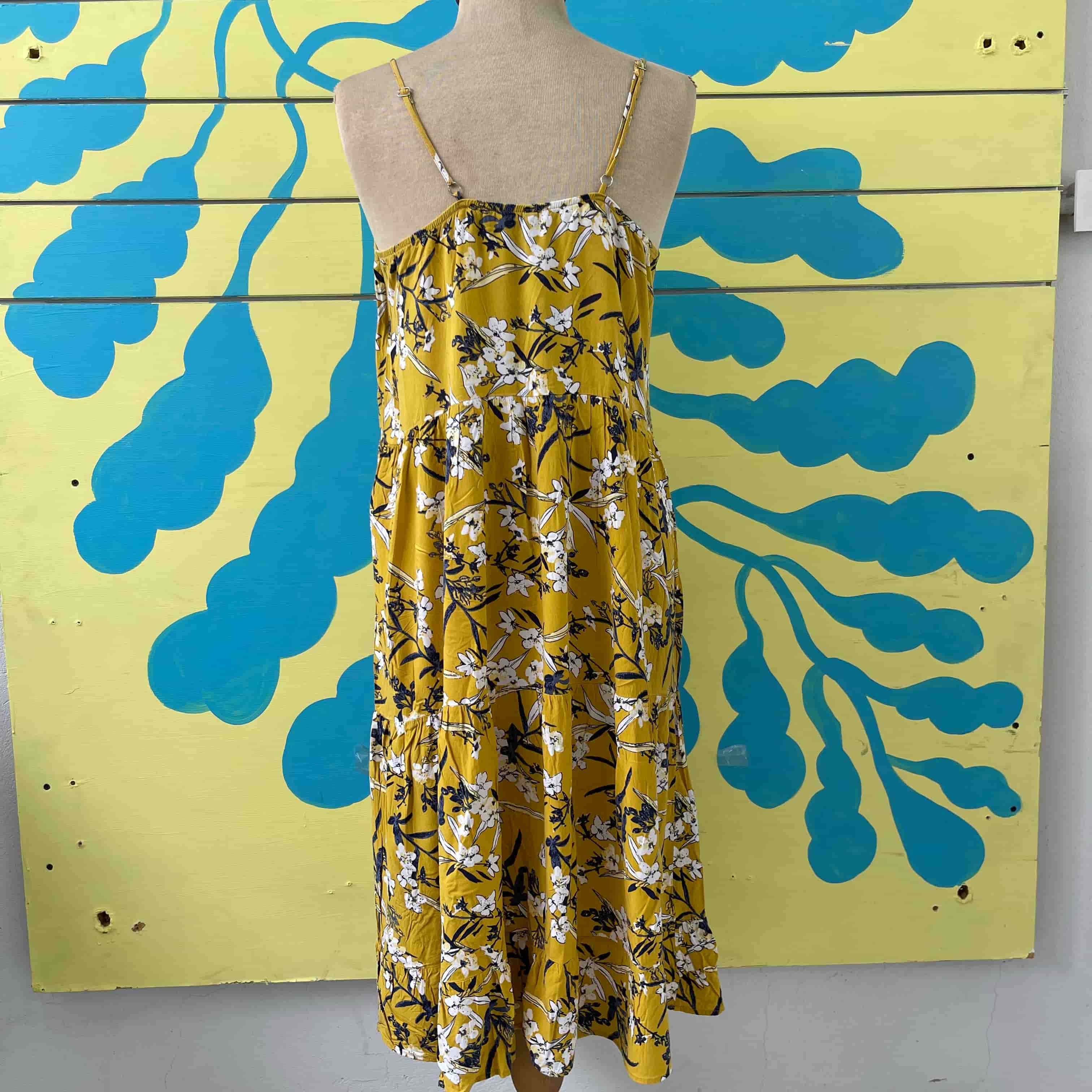Vestido amarillo azul y blanco talla L - Gallery 2
