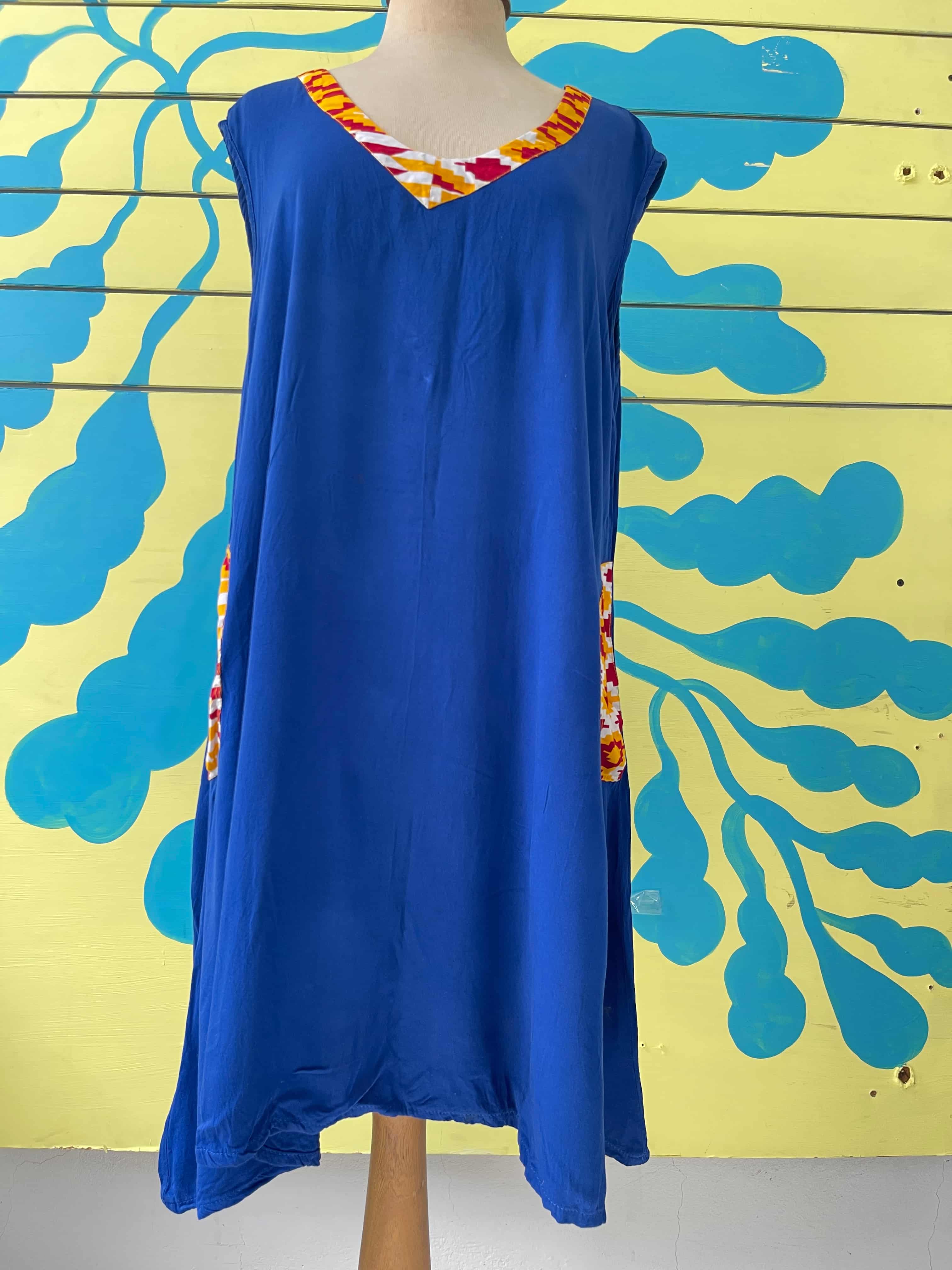 Vestido azul tiras atrás talla L - Gallery 1