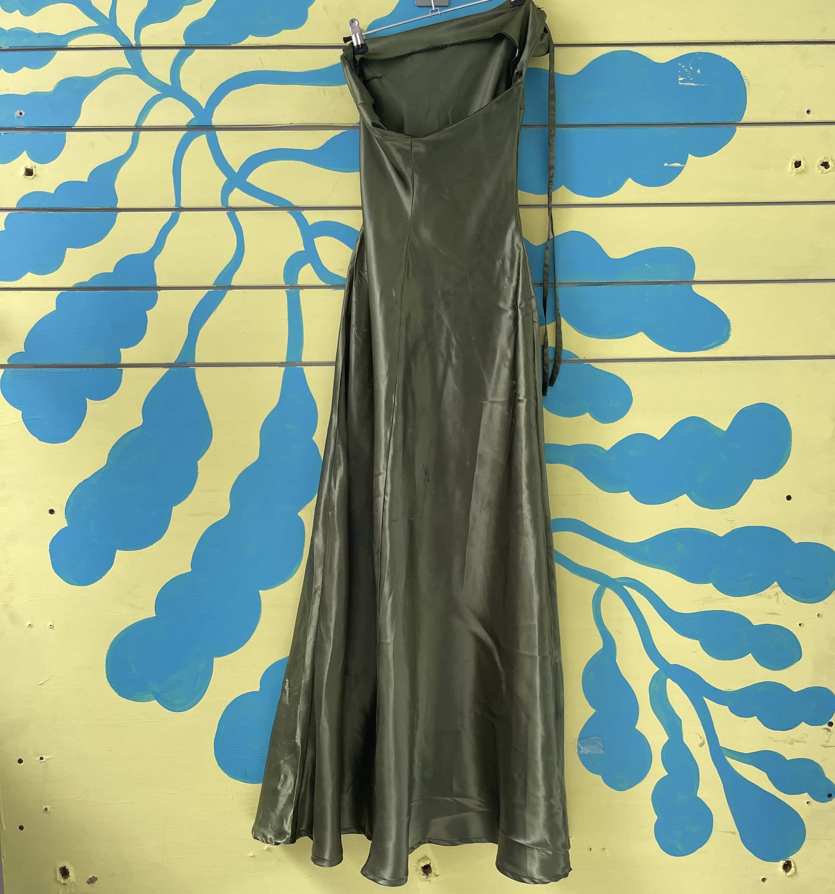 Vestido verde con flor talla s - Gallery 2
