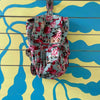 Mochila Verde azul con flores
