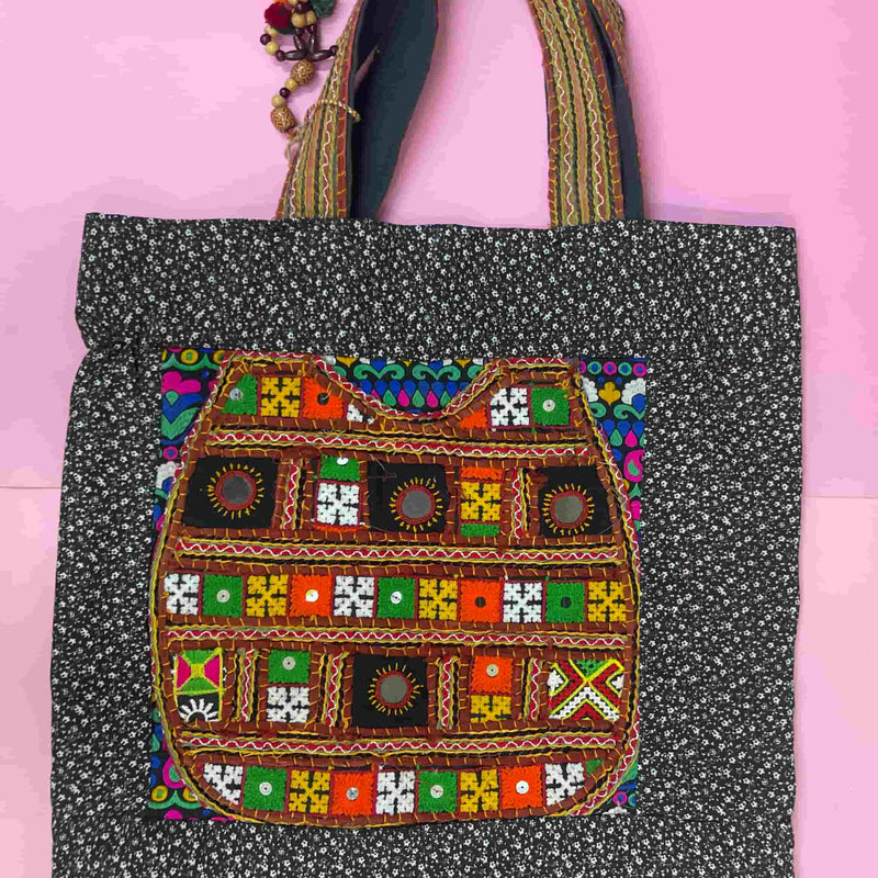 Bolso de tela con tejido - Image 1