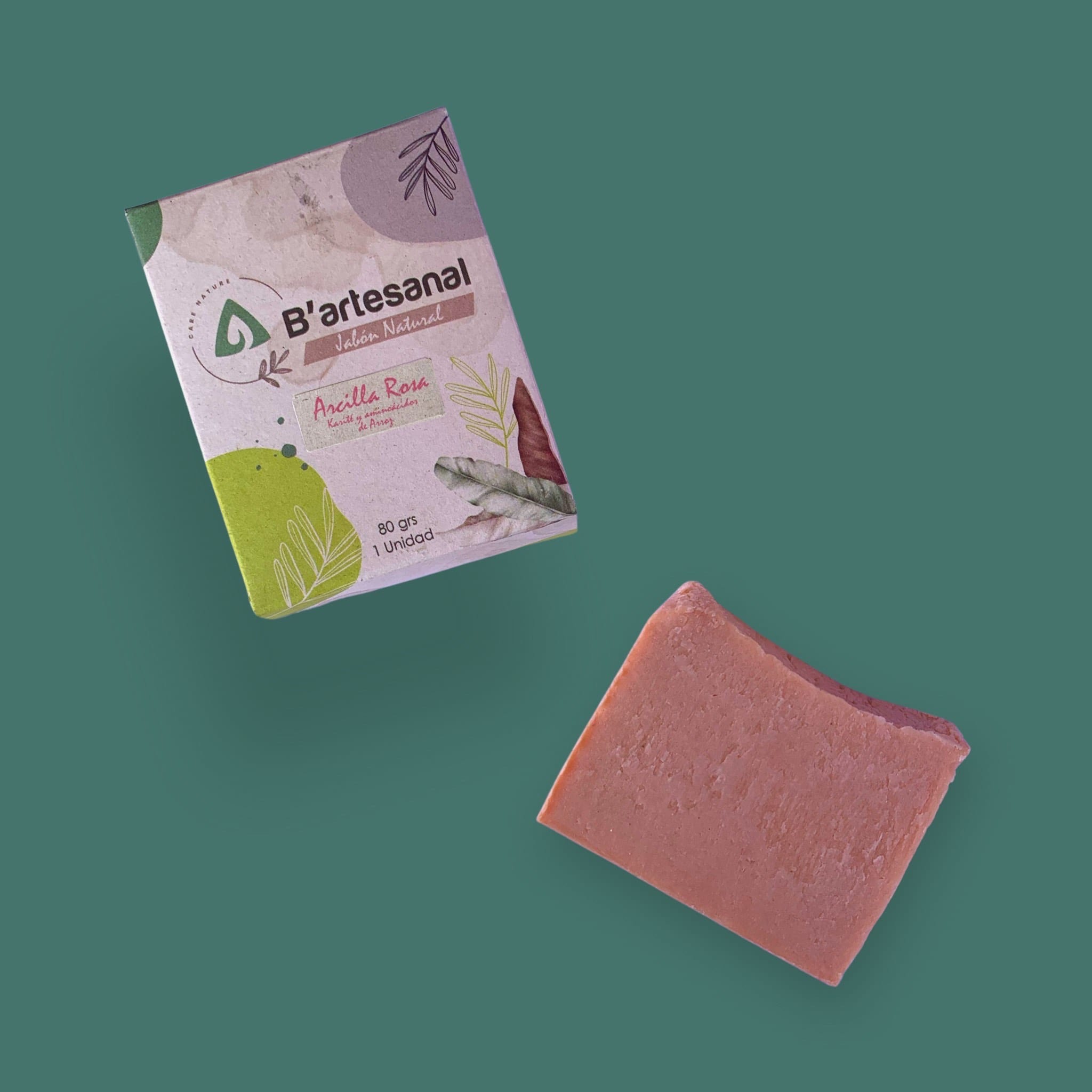 Jabón Arcilla Rosa Artesanal 80 gr. B'artesanal - Gallery 3