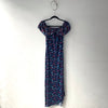 Vestido Azul Flores Largo