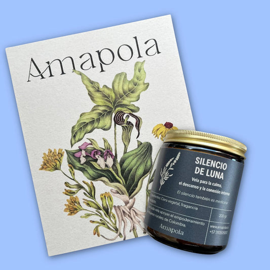 Vela con Intención Silencio de Luna 200 gr. Amapola Artesana