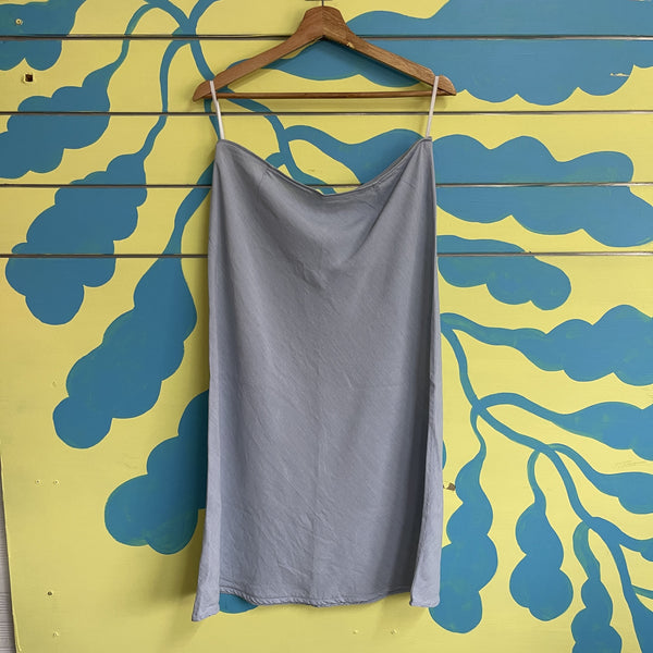 Falda Azul Lino
