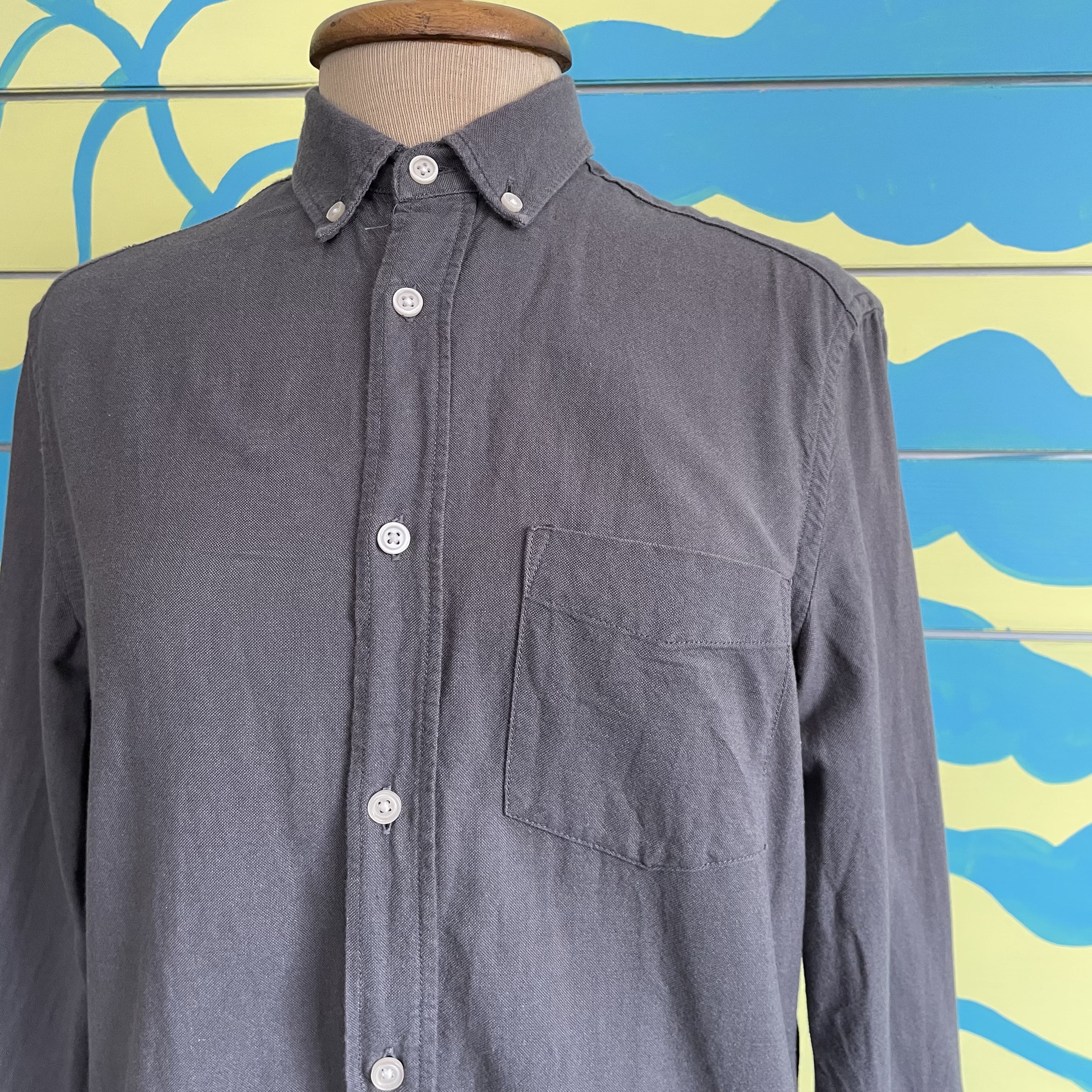 Camisa Gris Botones Manga Larga - Gallery 2