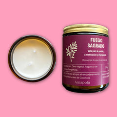 Vela con Intención Fuego Sagrado 200 gr. Amapola Artesana