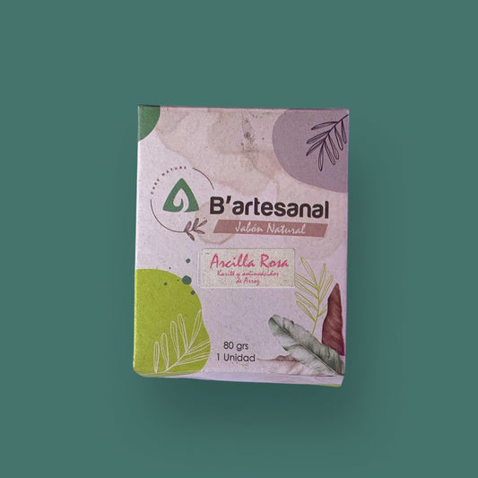 Jabón Arcilla Rosa Artesanal 80 gr. B'artesanal
