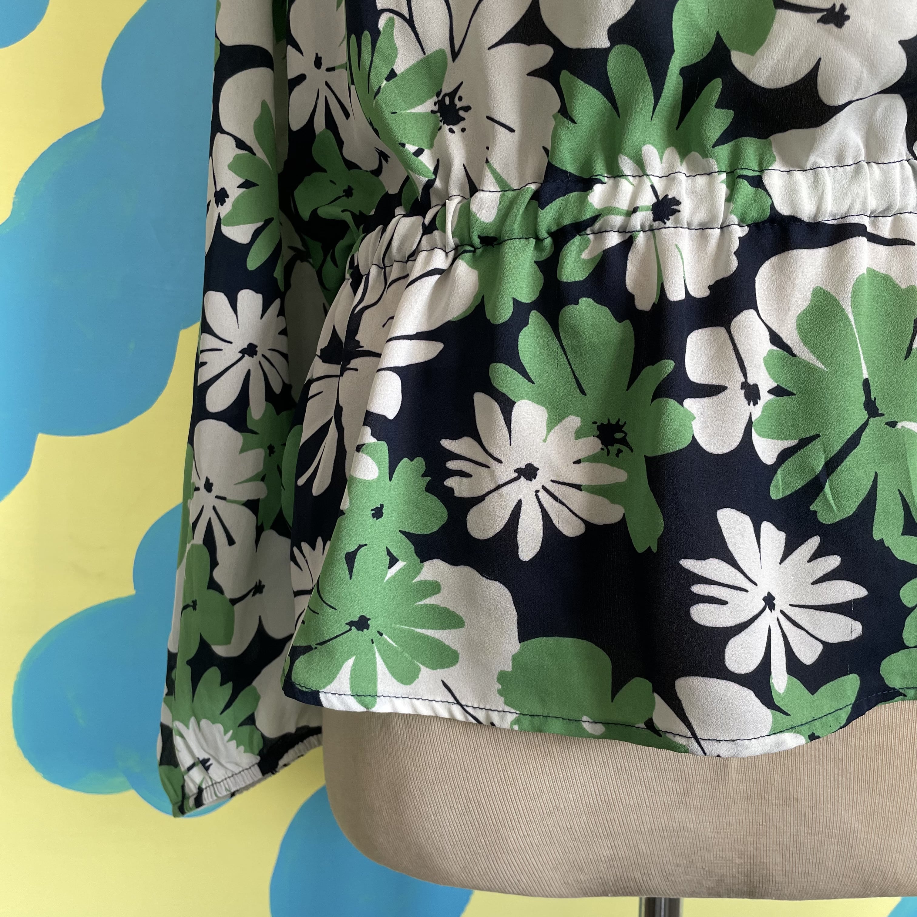 Blusa Flores Verde con Azul - Gallery 3