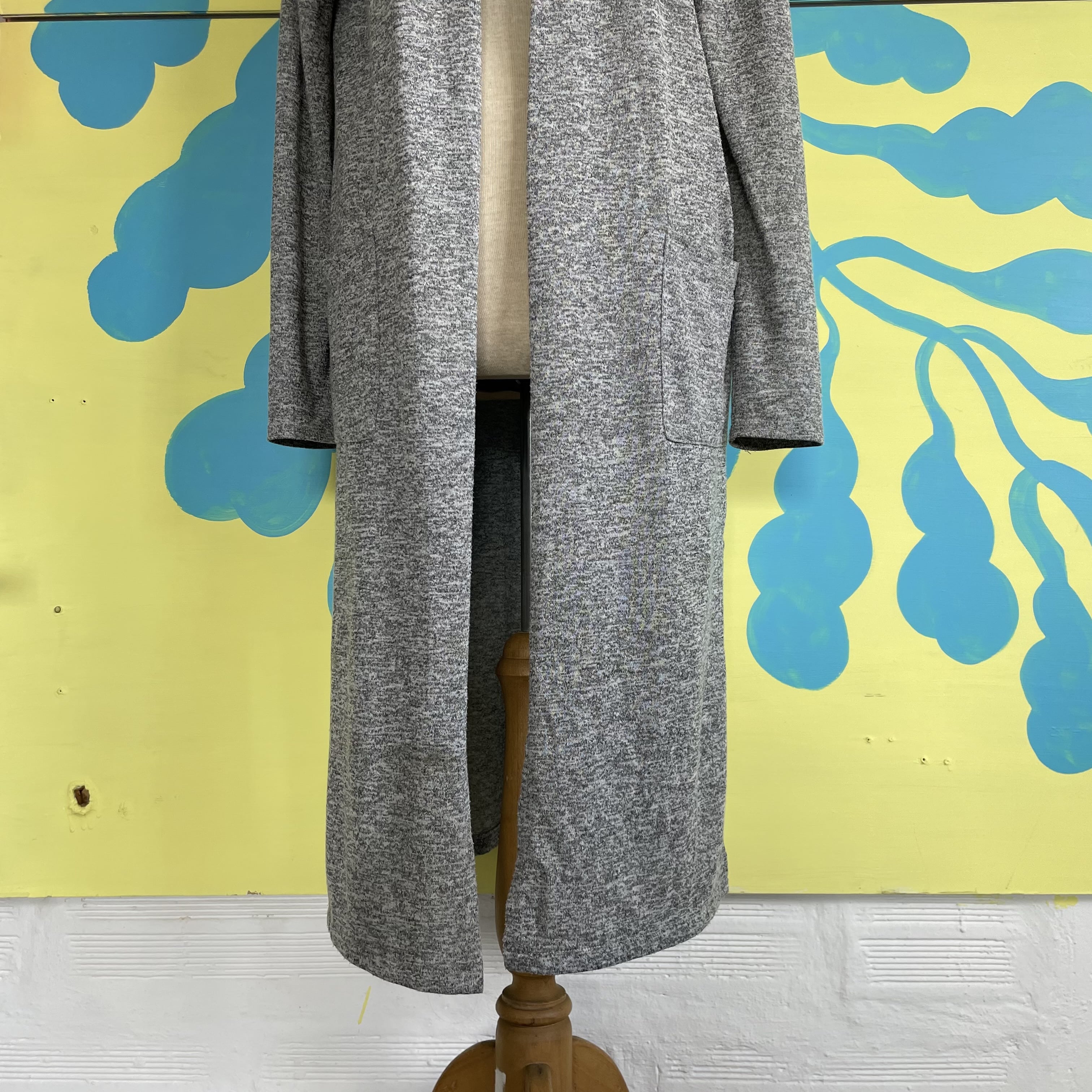 Saco Tejido Tipo Abrigo Gris - Gallery 6