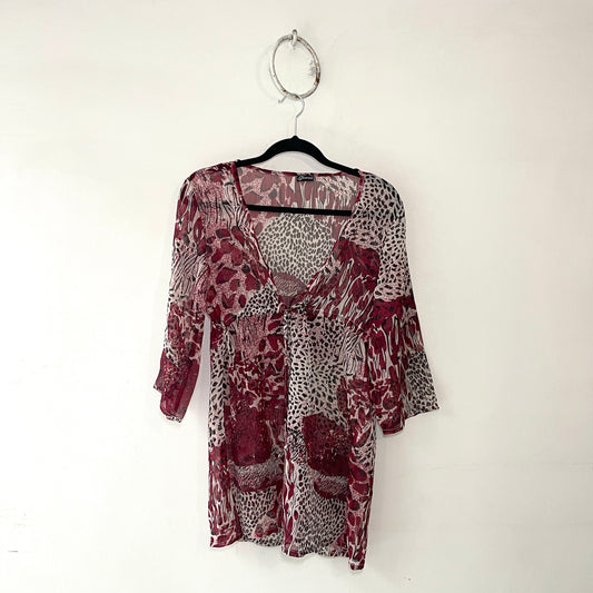 Camisa Indu Estampada Transparentosa