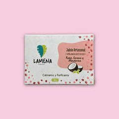 Jabón Corporal de Coco Rosas Geranio y Mandarina 110gr. Lamena