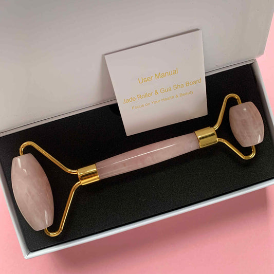 Rodillo Facial de Cuarzo Rosado Ecosapiens