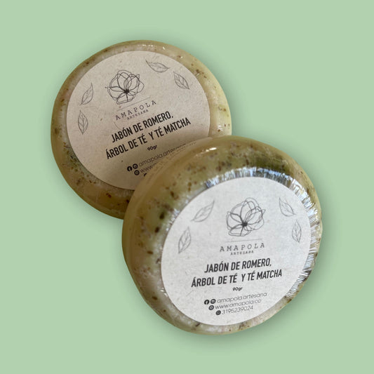 Jabón de Romero + Árbol de Té y Té Matcha 90 gr.