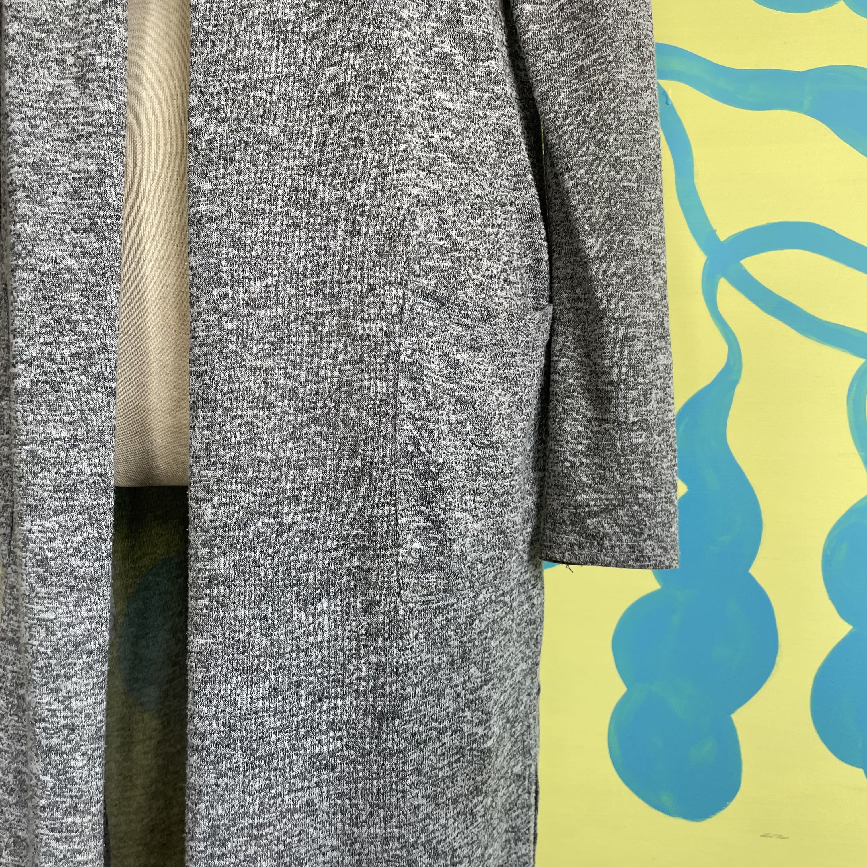 Saco Tejido Tipo Abrigo Gris - Gallery 5