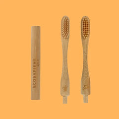 Cepillo de Dientes en Bambú con Cabeza Intercambiable + Repuesto Ecosapiens