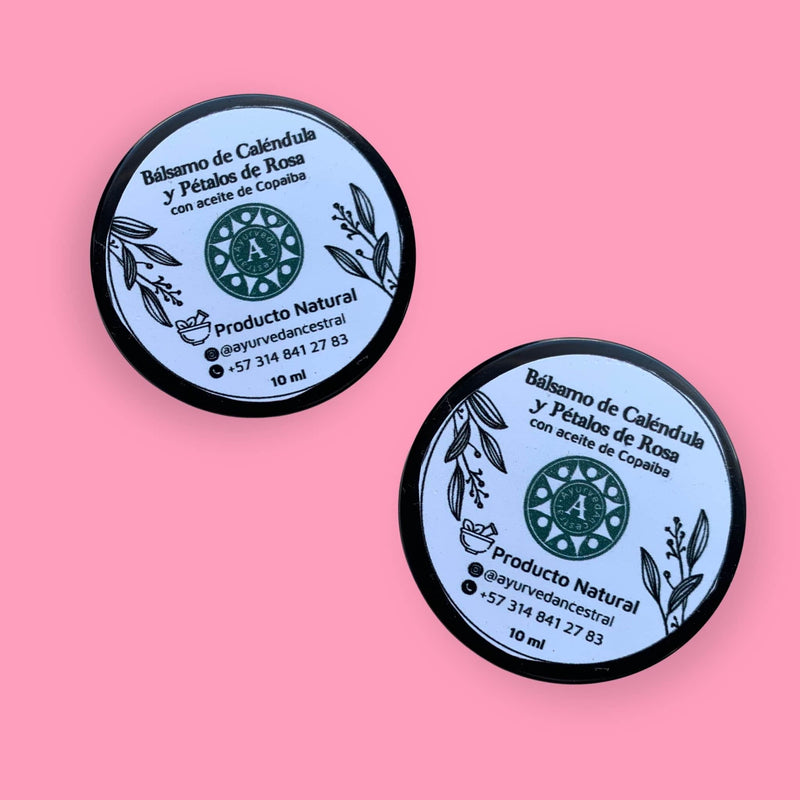 Bálsamo Labial de Caléndula y Pétalos de Rosa 10 gr. Ayurveda Ancestral - Image 2