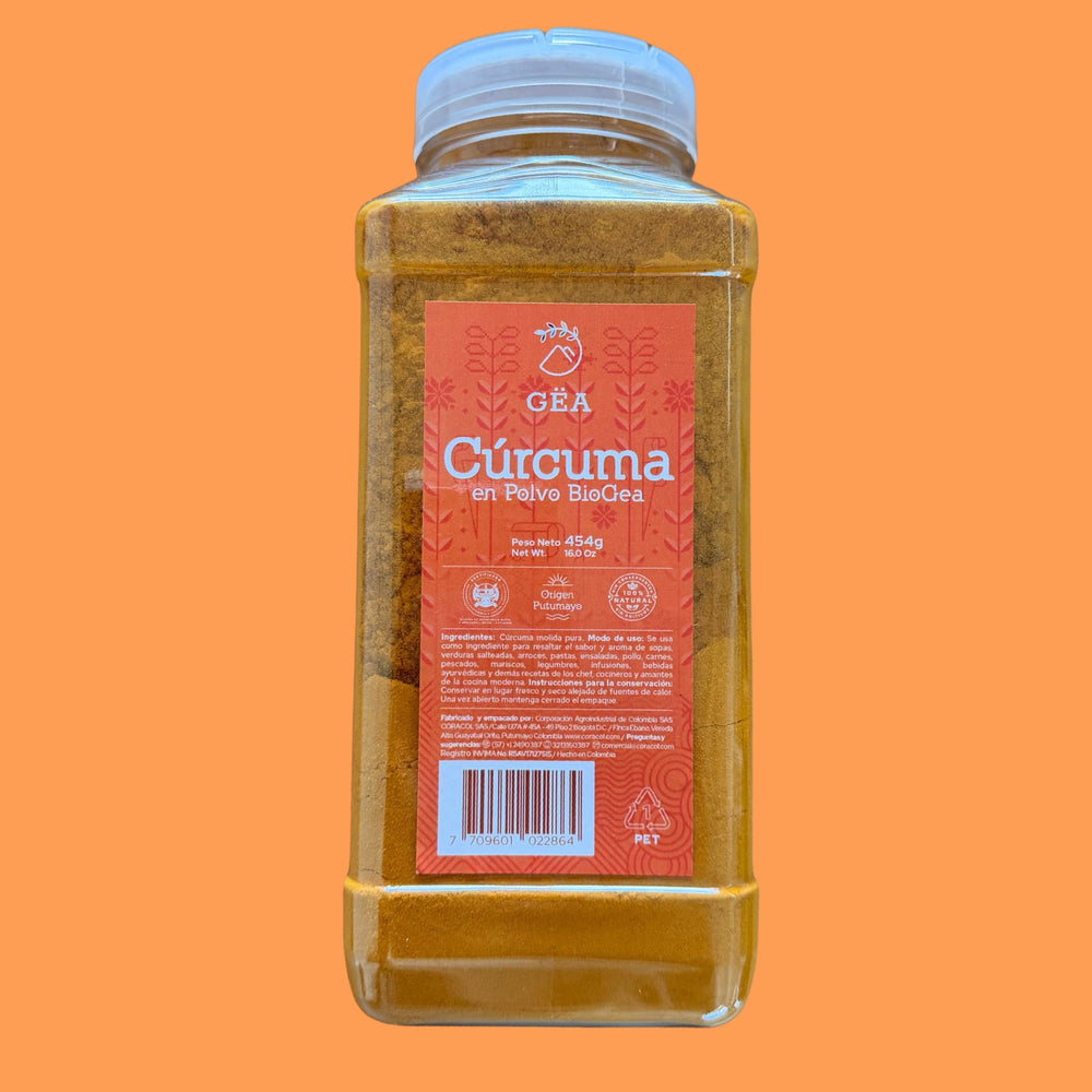 
Cúrcuma en Polvo Biogea Especia Pura Gea 454 gr. y 50 gr.