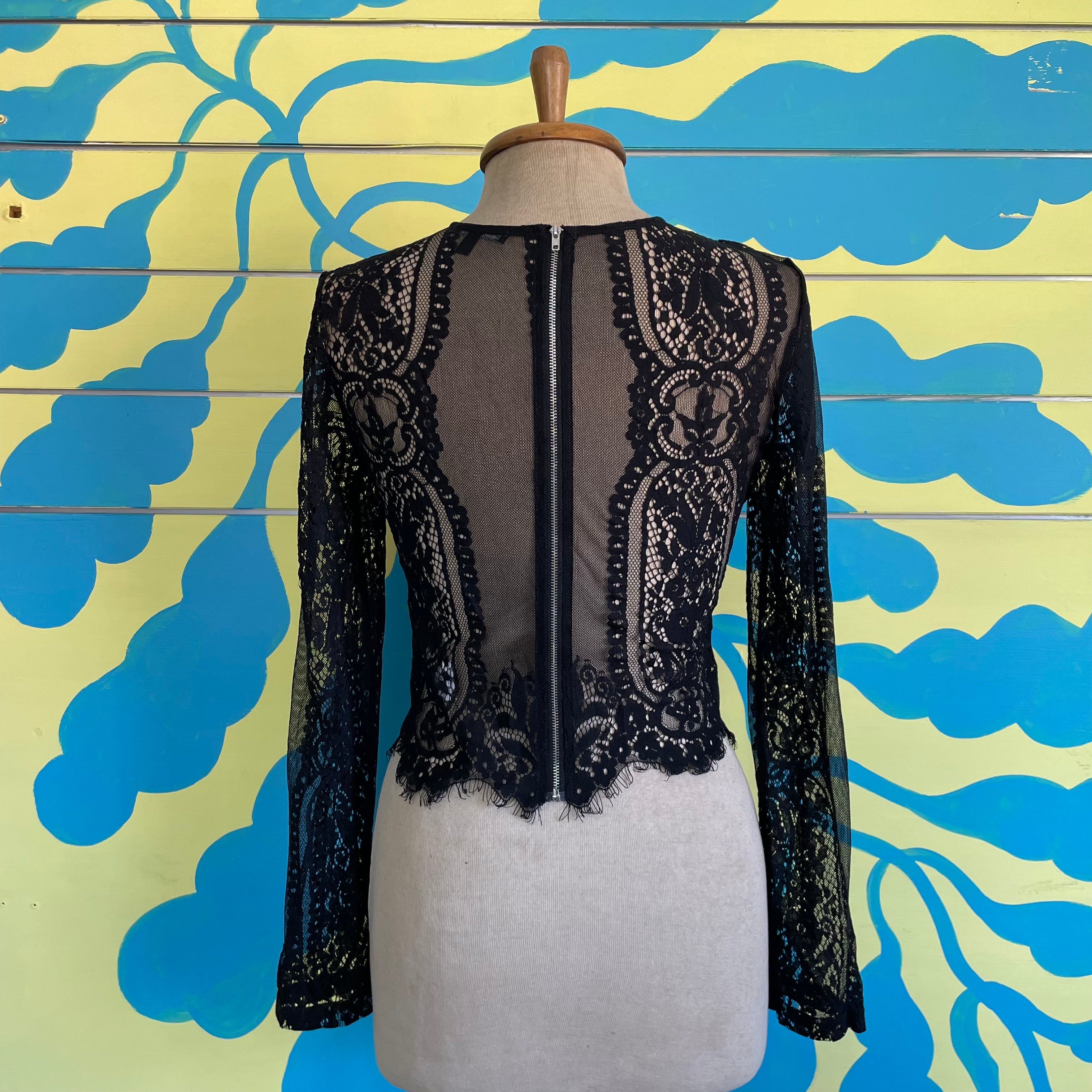 Camisa Manga Larga Encaje