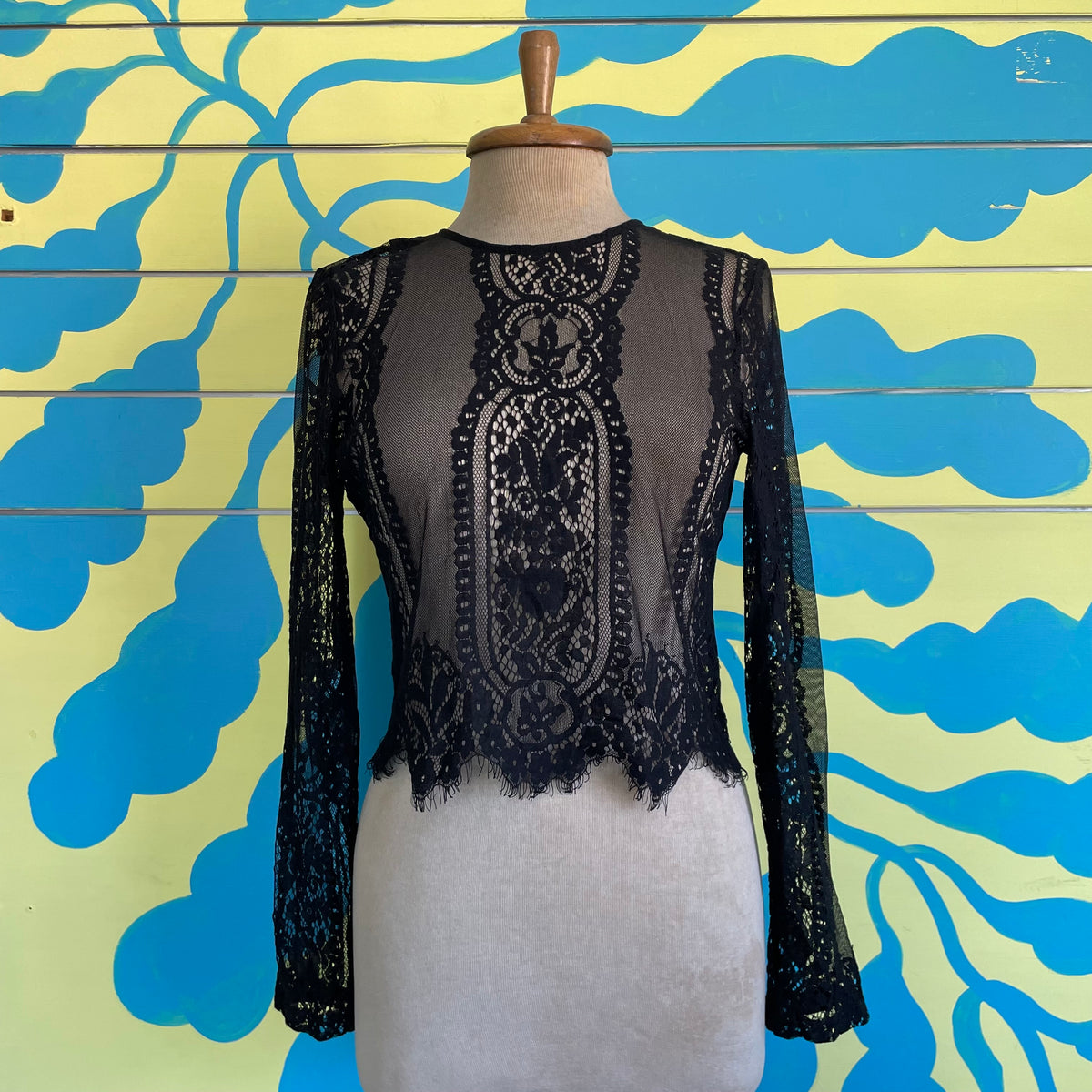 Camisa Manga Larga Encaje